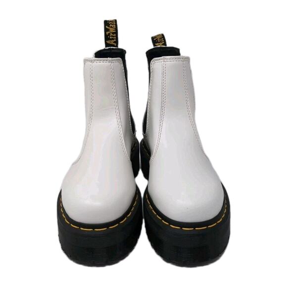 Dr Martens Chelsea Boots Womens 6 Mens 5 White Leather 2976 Quad Platform Unisex - Picture 4 of 11